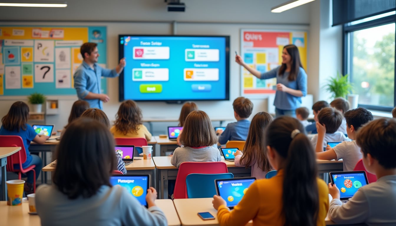 découvrez comment l'utilisation des quiz interactifs kahoot en classe intègre la ludification pour rendre l'apprentissage plus engageant et efficace.