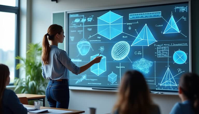 découvrez comment l'utilisation d'outils de géométrie virtuelle projetés optimise l'apprentissage grâce au tableau interactif, rendant les concepts mathématiques plus accessibles et engageants.