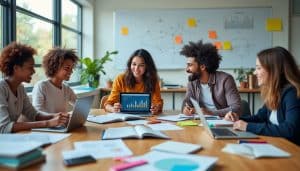 découvrez comment le partage des rôles dans un travail de recherche en groupe favorise une classe coopérative efficace et collaborative.